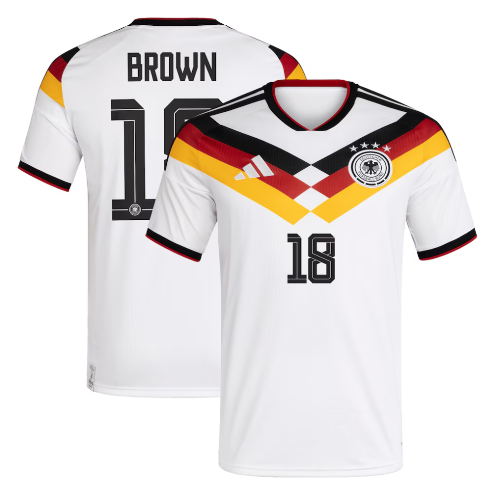 Germany National Team adidas Home Shirt 2026 with Brown 18 printing