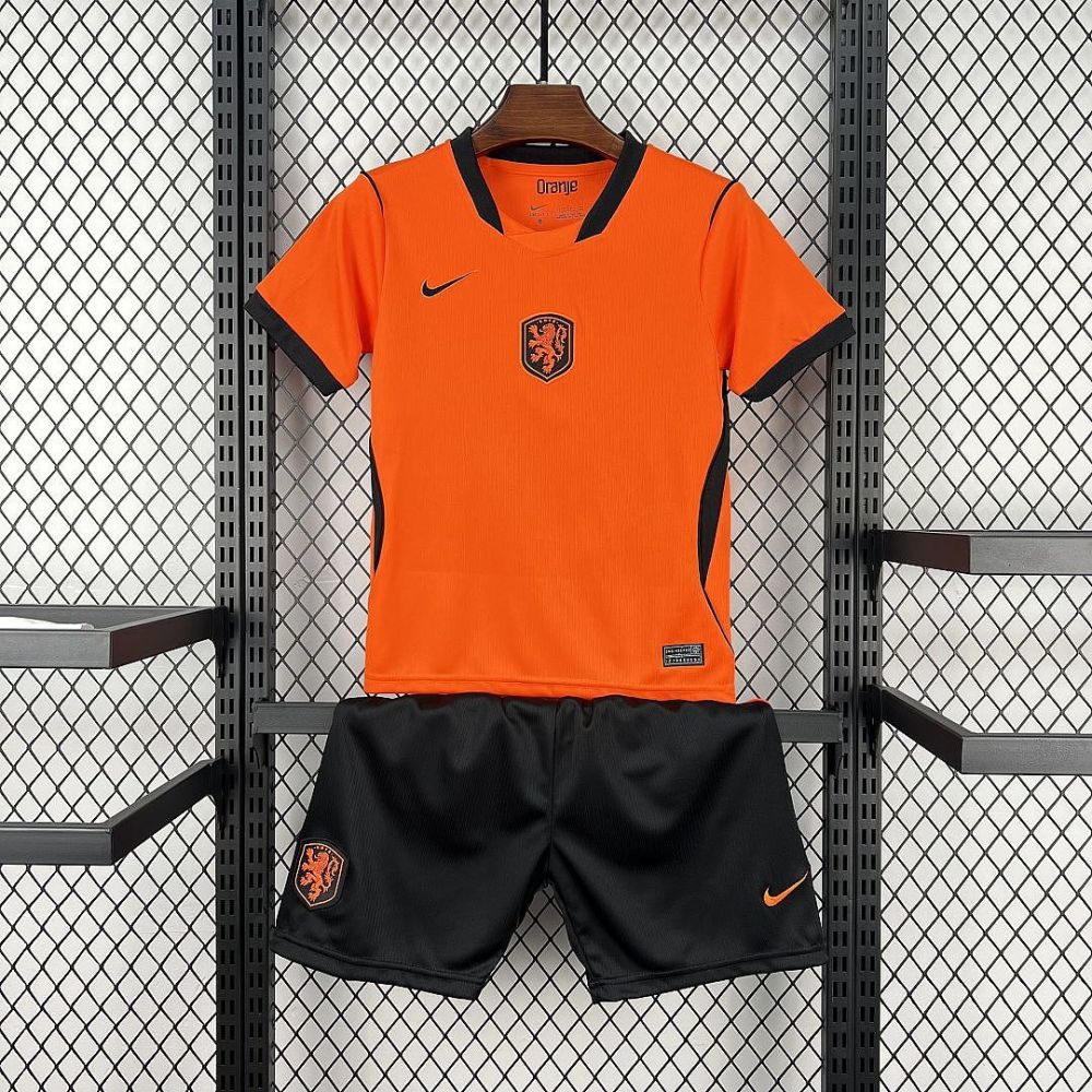 2026 Netherlands World Cup Home Soccer Kids Kit Jersey+Shorts