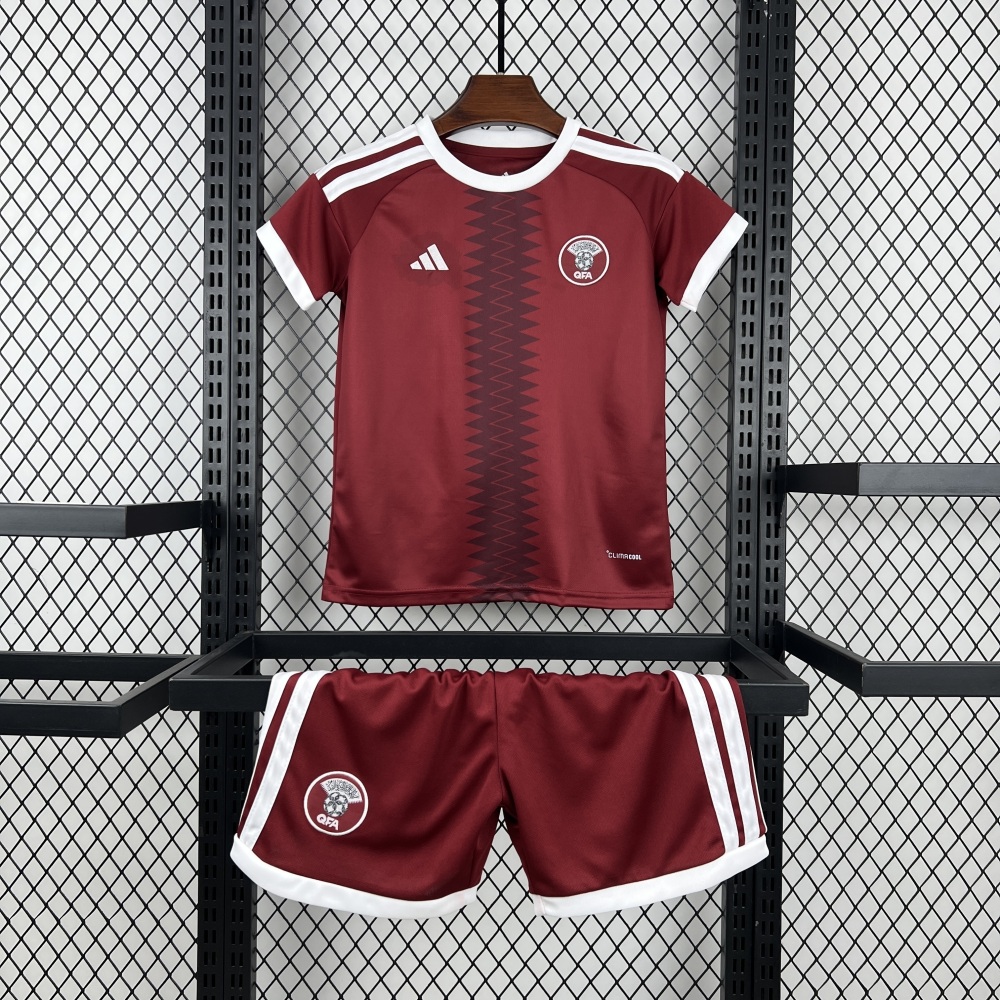 2026 Qatar World Cup Home Soccer Kids Kit Jersey+Shorts