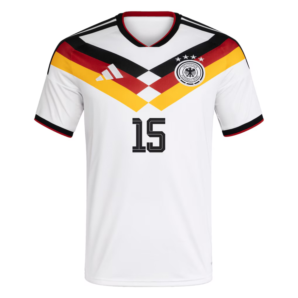 Germany National Team adidas Home Shirt 2026 with Schlotterbeck 15 printing