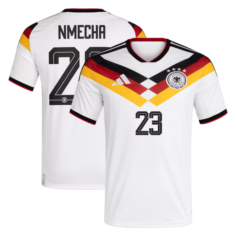 Germany National Team adidas Home Shirt 2026 with Nmecha 23 printing