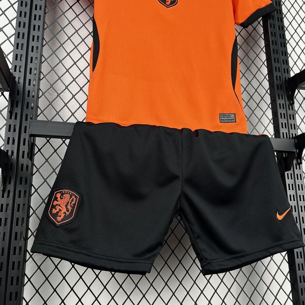 2026 Netherlands World Cup Home Soccer Kids Kit Jersey+Shorts