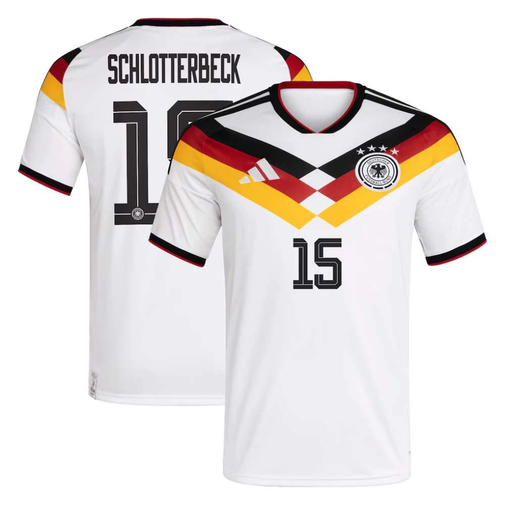 Germany National Team adidas Home Shirt 2026 with Schlotterbeck 15 printing