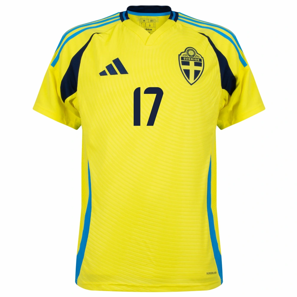 adidas Sweden Home Gyökeres 17 Shirt (Official Printing)