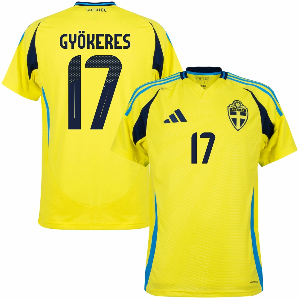 adidas Sweden Home Gyökeres 17 Shirt (Official Printing)