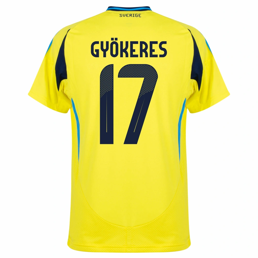 adidas Sweden Home Gyökeres 17 Shirt (Official Printing)