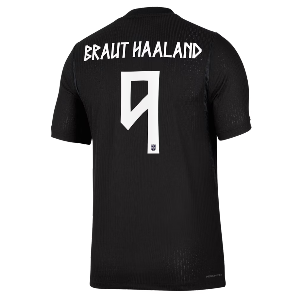 Men's Nike Erling Haaland Black Norway National Team 2026 Away Match Authentic Jersey