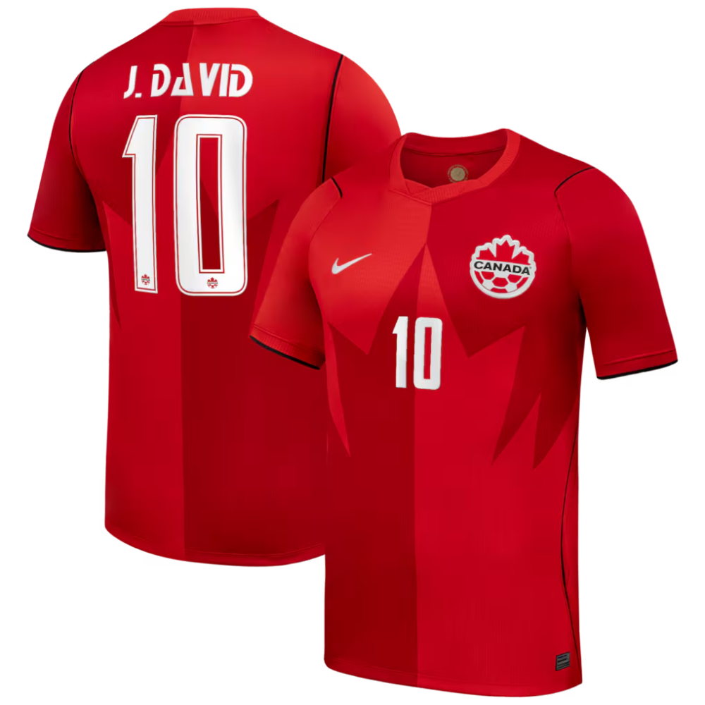 Men's Nike Jonathan David Red Canada Soccer 2026 Home Stadium Replica Jersey