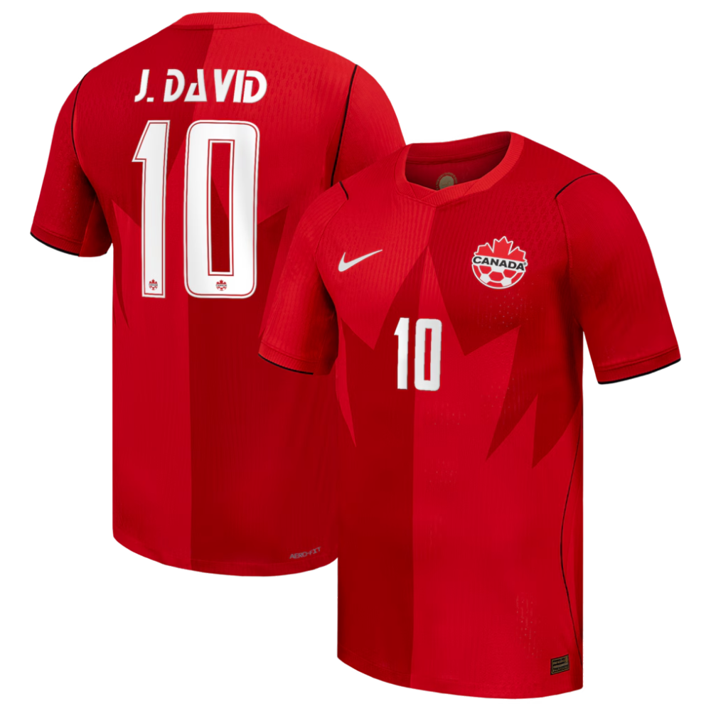 Men's Nike Jonathan David Red Canada Soccer 2026 Home Match Authentic Jersey