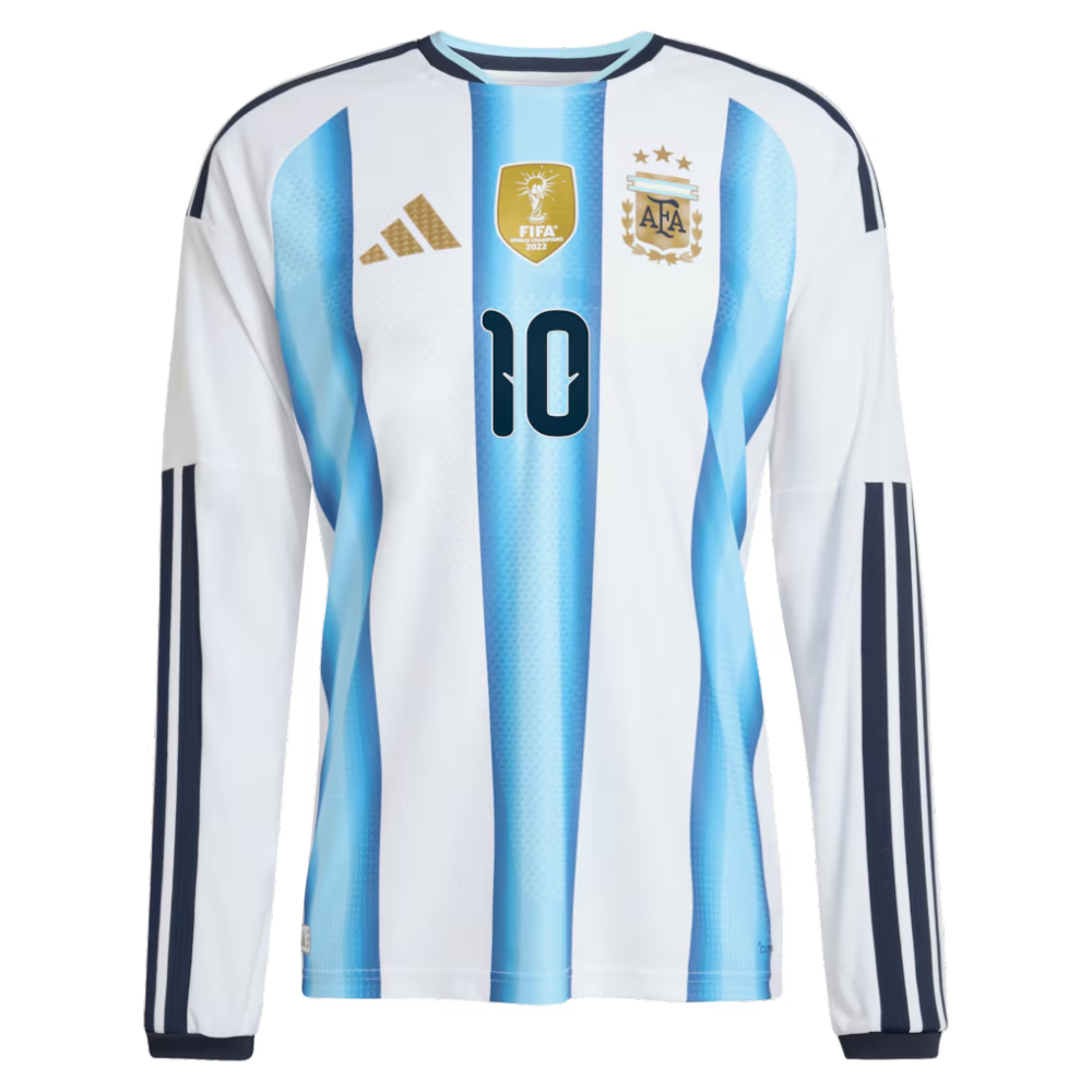 Argentina adidas Home Authentic Shirt 2026 - Long sleeve with Messi 10 printing