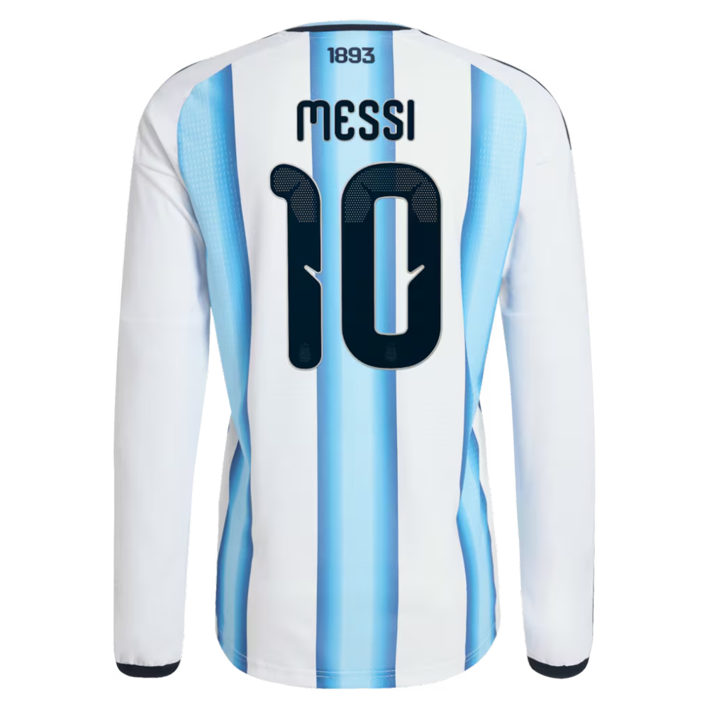 Argentina adidas Home Authentic Shirt 2026 - Long sleeve with Messi 10 printing