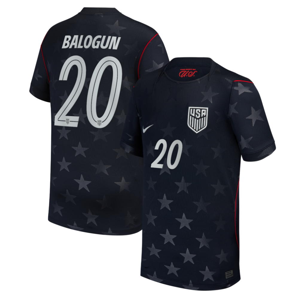 Folarin Balogun USMNT Nike Youth 2026 Away Stadium Replica Jersey - Blue
