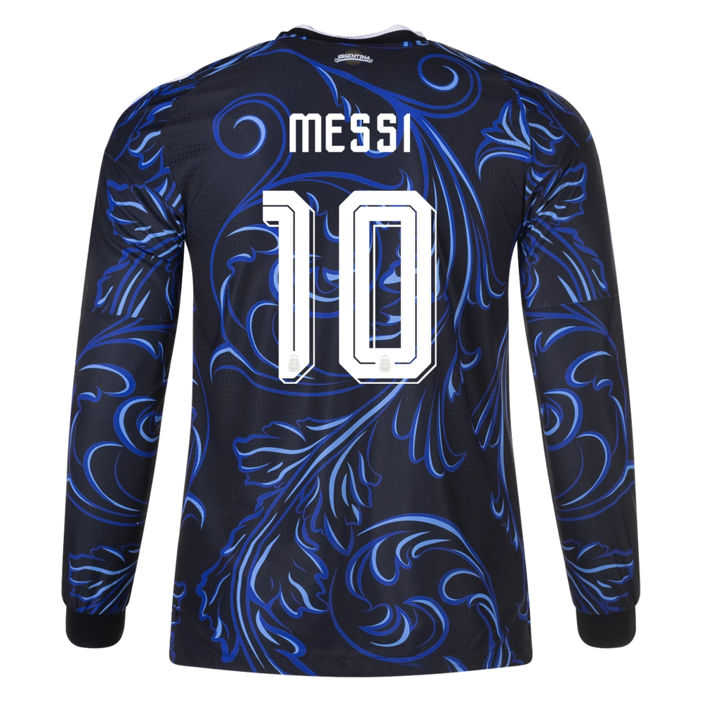 Men's Authentic adidas Messi Argentina Long Sleeve Away Jersey 2026