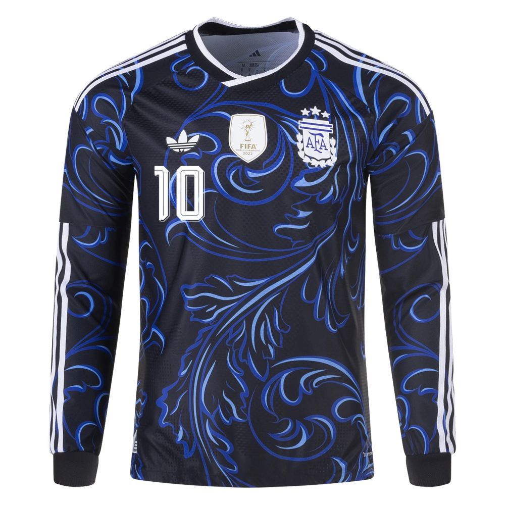 Men's Authentic adidas Messi Argentina Long Sleeve Away Jersey 2026
