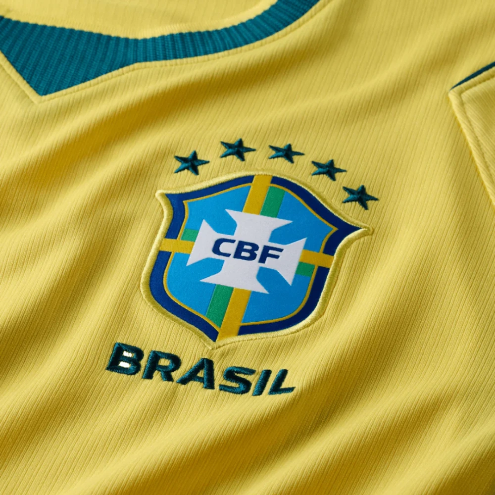 Nike Men's Brazil Casemiro Home Stadium Jersey 2026 (Canary/Teal)