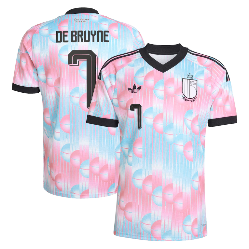 Belgium adidas Away Shirt 2026 with De Bruyne 7 printing