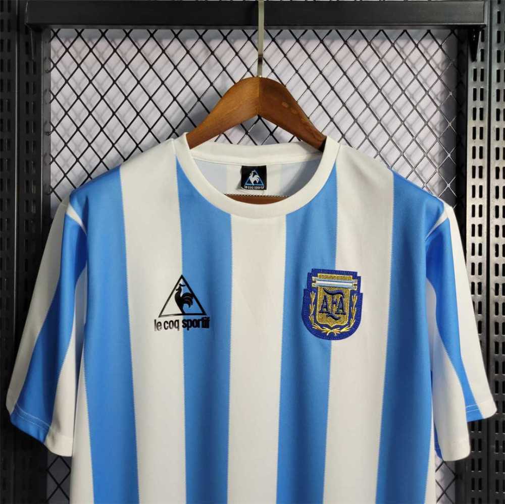 1986 Argentina World Cup Soccer Home Retro Jersey