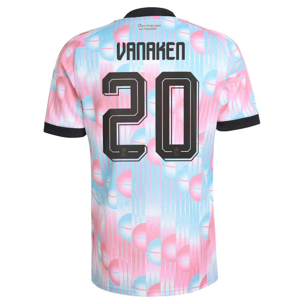 Belgium adidas Away Shirt 2026 with Vanaken 20 printing