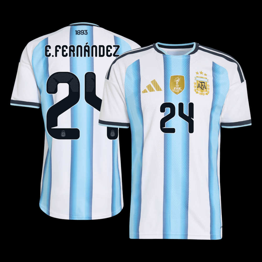 E. FERNÁNDEZ #24 Men's Argentina World Cup 2026 Player Version Home Soccer Jersey - Slim Fit