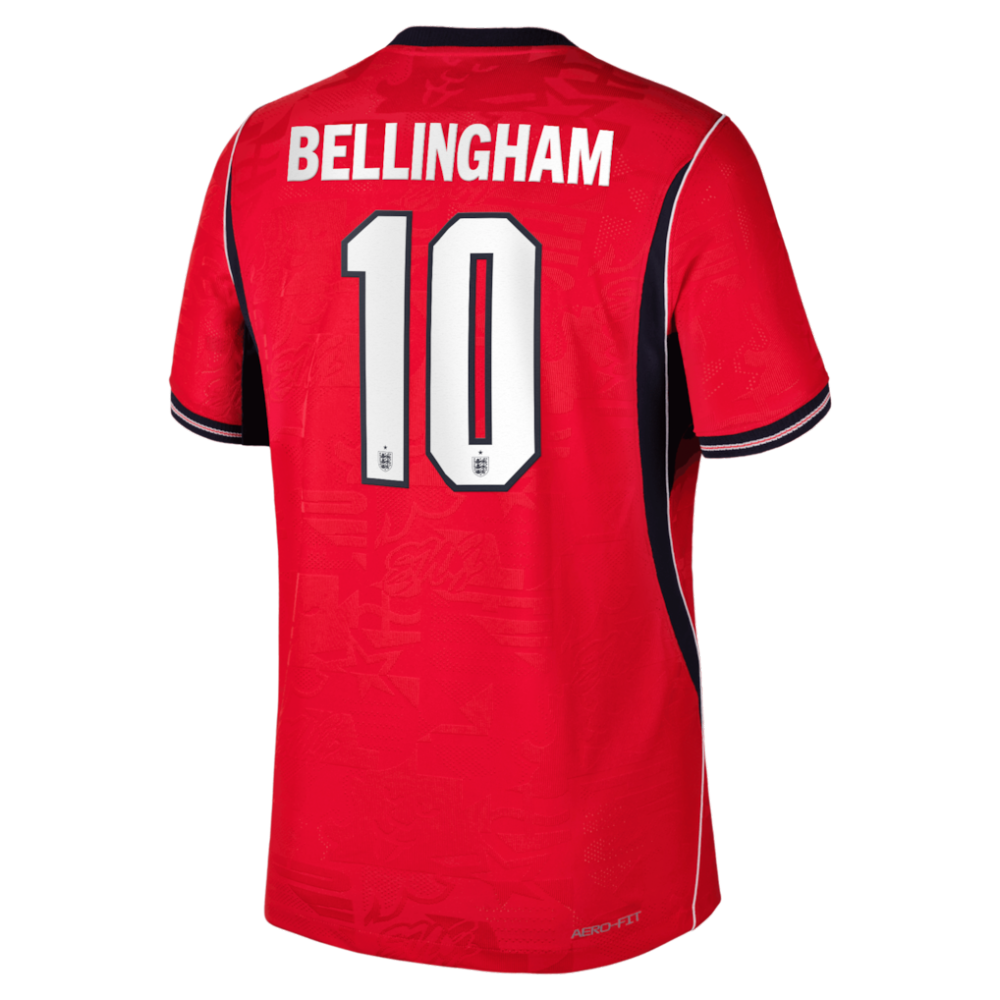 England Nike Away Aero-FIT Match Shirt 2026 with Bellingham 10 printing