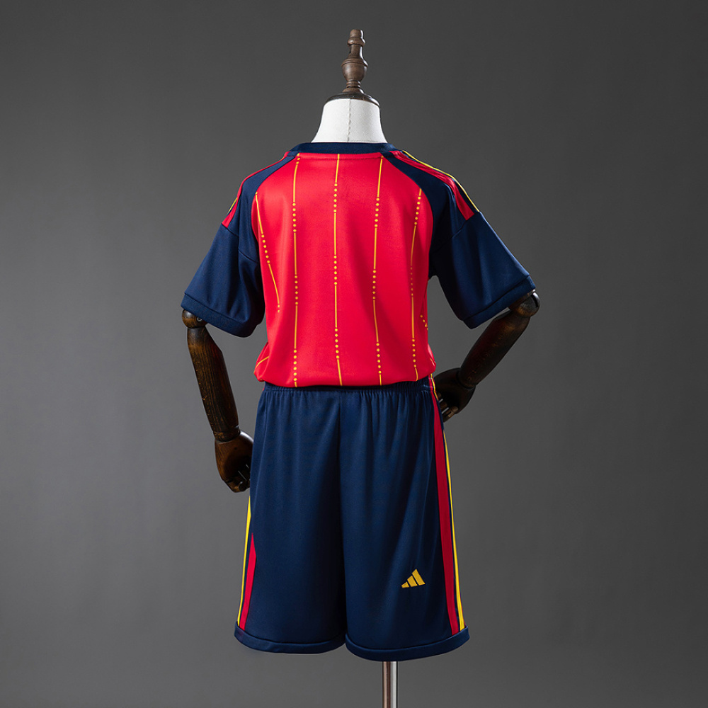 2026 Spain 2-Star Home World Cup Soccer Kids Kit Jersey+Shorts