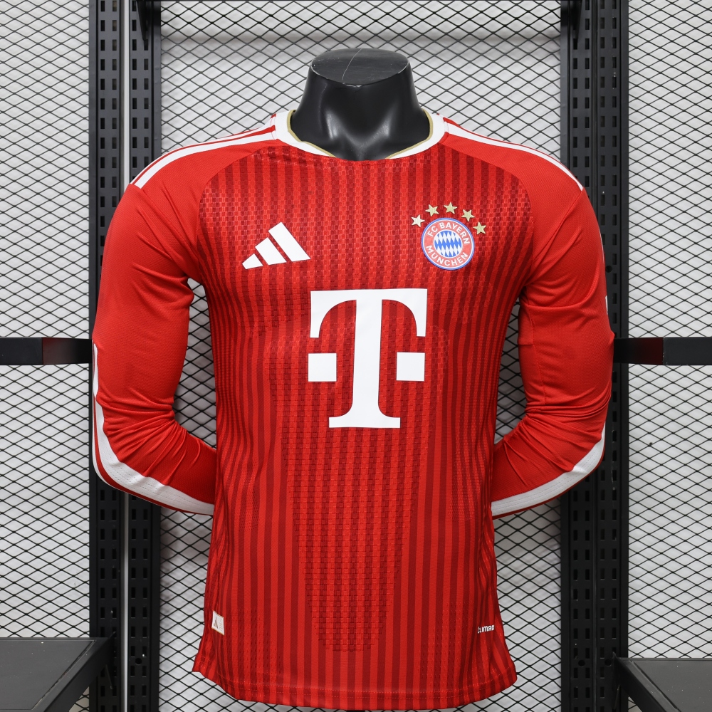 26-27 Bayern Munich Home Football Jersey Player Version Long Sleeve