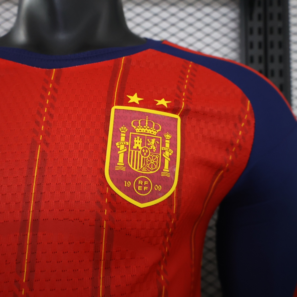 2026 Spain 2-Star Home World Cup Soccer Jersey Authentic Shirt Long Sleeve