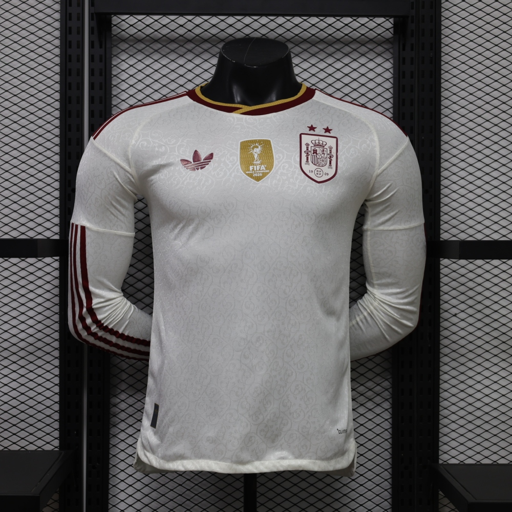 2026 Spain 2-Star Away World Cup Soccer Jersey Authentic Shirt Long Sleeve
