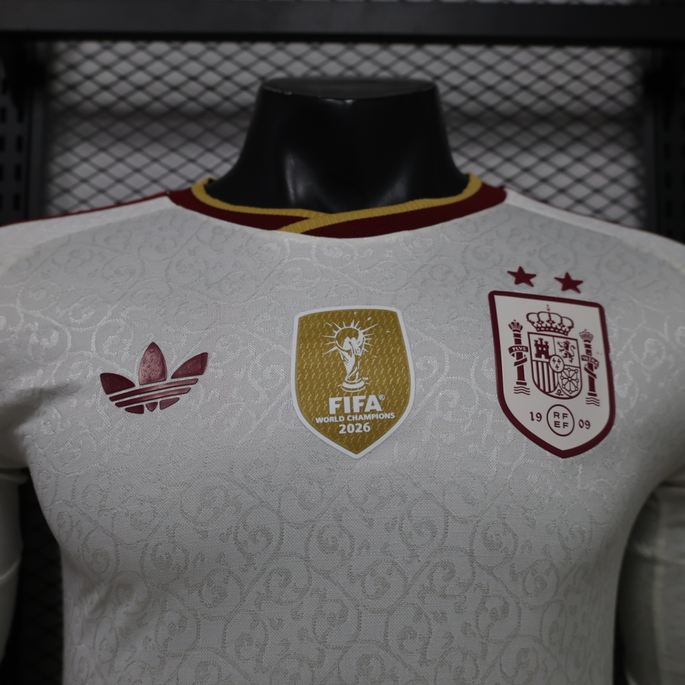 2026 Spain 2-Star Away World Cup Soccer Jersey Authentic Shirt Long Sleeve