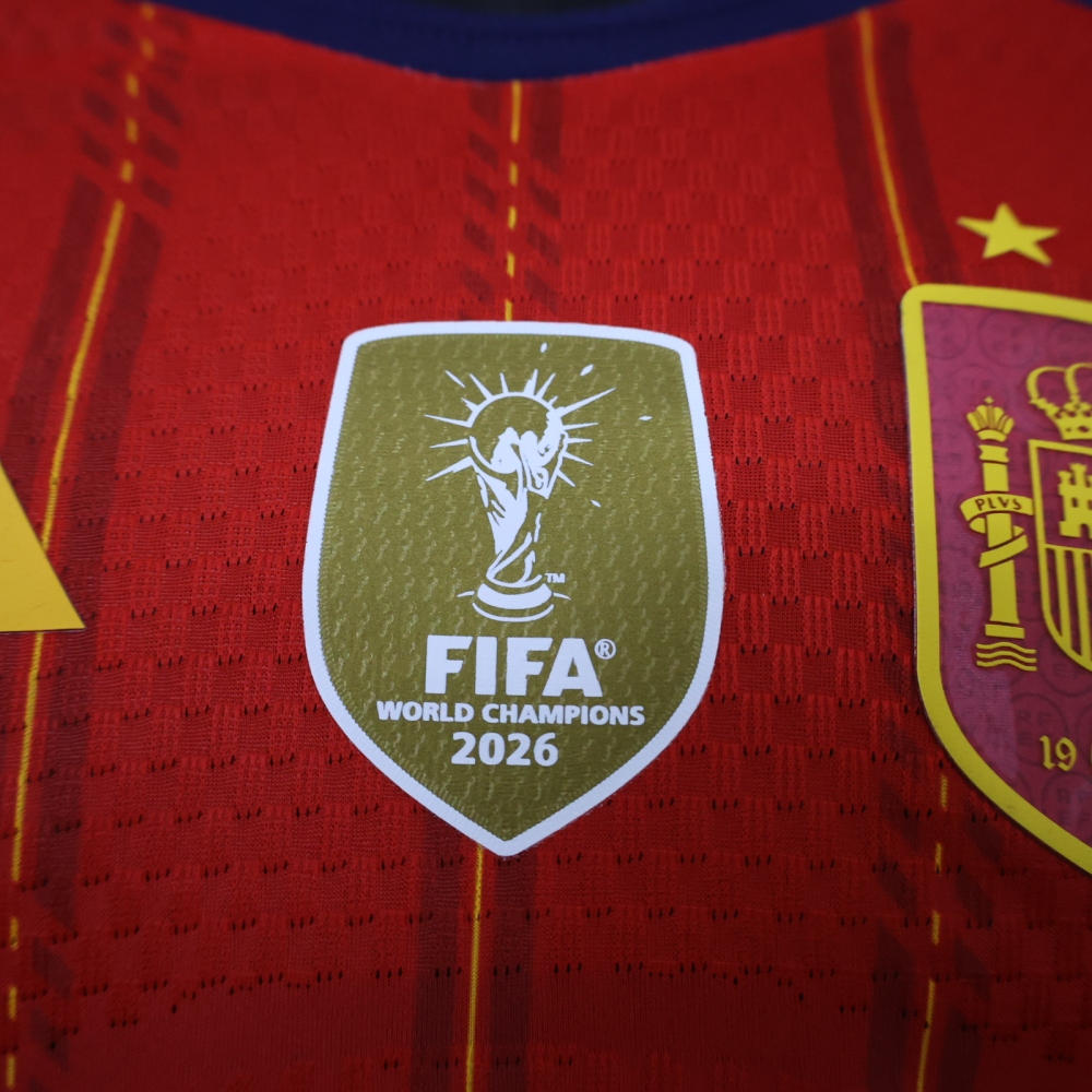 2026 Spain 2-Star Home World Cup Soccer Jersey Authentic Shirt Long Sleeve