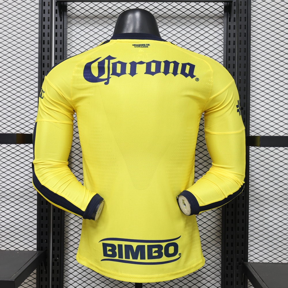 26-27 Club America Home Soccer Jersey Player Version Long Sleeve