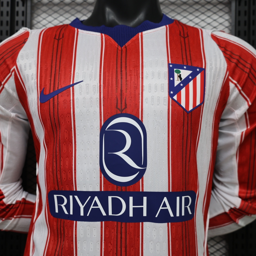 26-27 Atletico Madrid Home Soccer Jersey Player Edition Long Sleeve