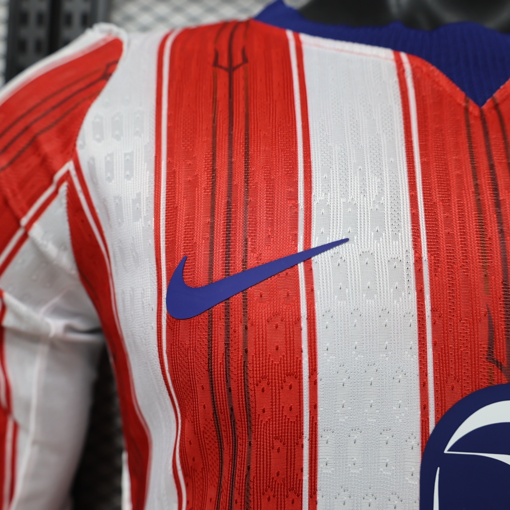 26-27 Atletico Madrid Home Soccer Jersey Player Edition Long Sleeve