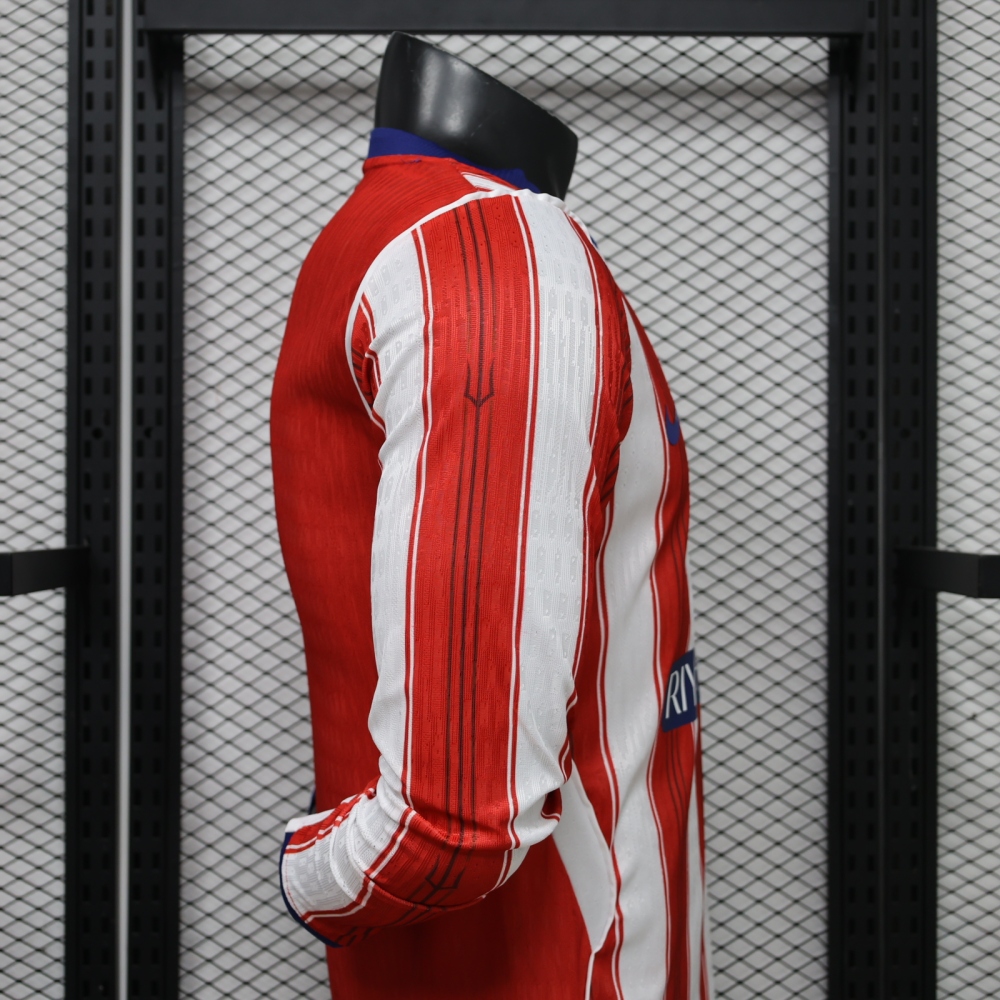 26-27 Atletico Madrid Home Soccer Jersey Player Edition Long Sleeve
