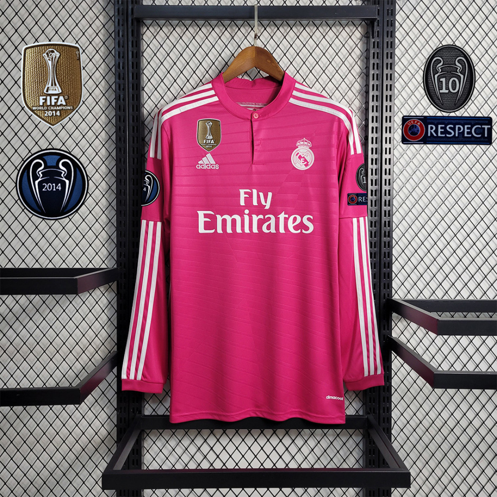 2014/15 Real Madrid Away Retro Jersey Pink Long Sleeve