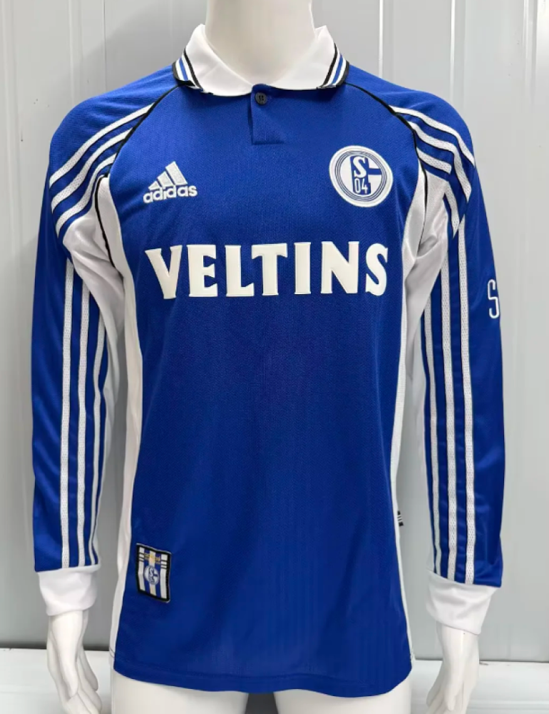 1998-2000 Schalke 04 Home Soccer Retro Jersey Long Sleeve