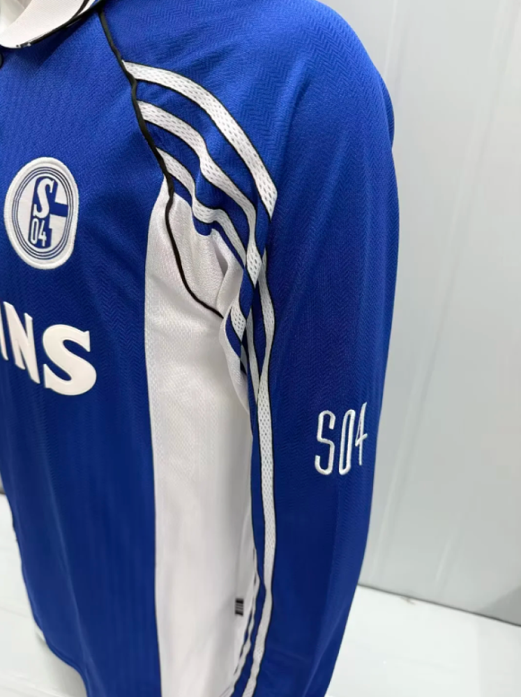 1998-2000 Schalke 04 Home Soccer Retro Jersey Long Sleeve
