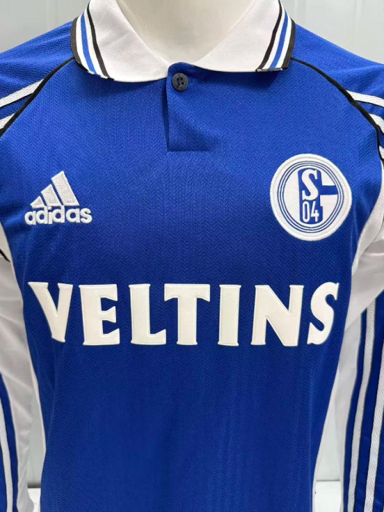 1998-2000 Schalke 04 Home Soccer Retro Jersey Long Sleeve