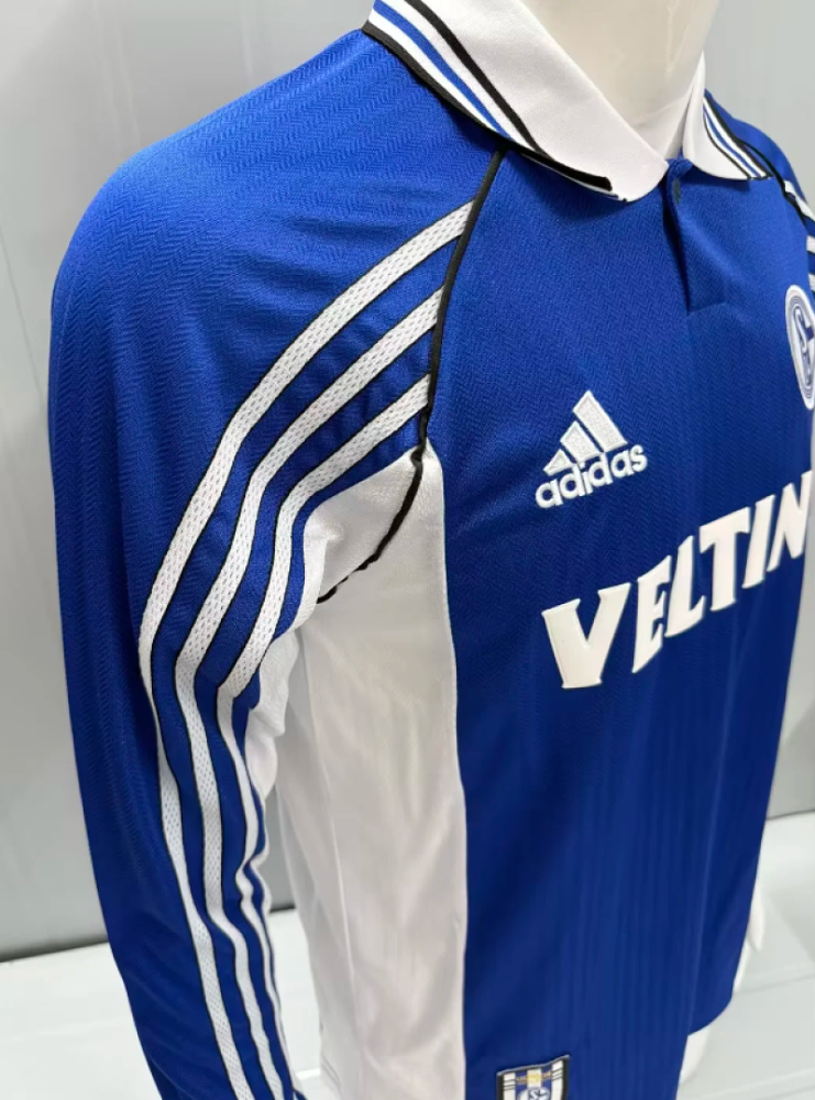 1998-2000 Schalke 04 Home Soccer Retro Jersey Long Sleeve