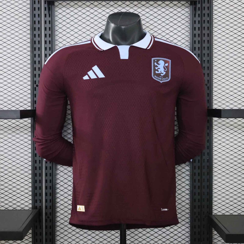 26-27 Aston Villa Home Soccer Jersey Player Version Long Sleeve