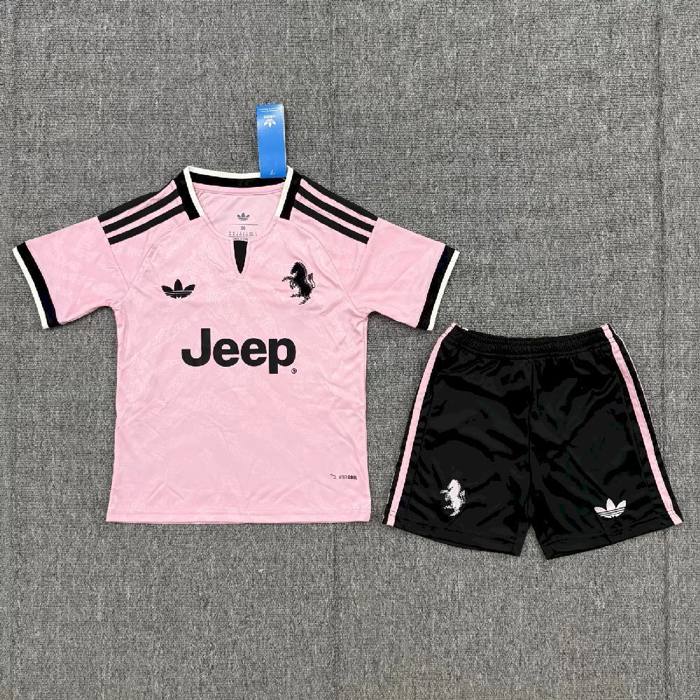 26-27 Juventus Away Soccer Kids Kit Jersey+Shorts