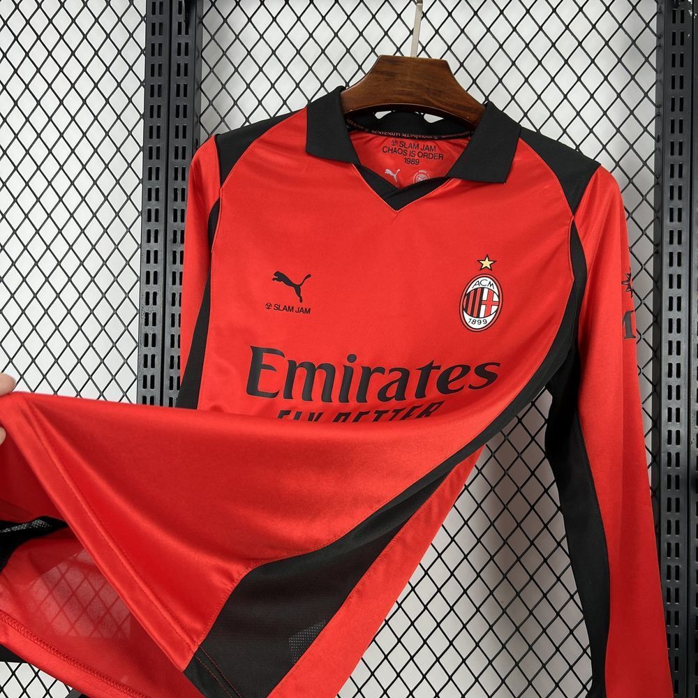 26-27 AC Milan Home Soccer Jersey Long Sleeve