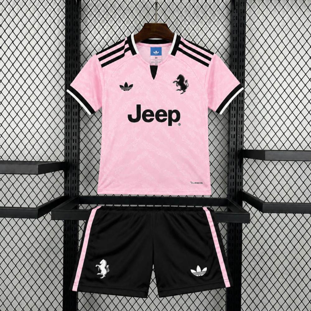 26-27 Juventus Away Soccer Kids Kit Jersey+Shorts