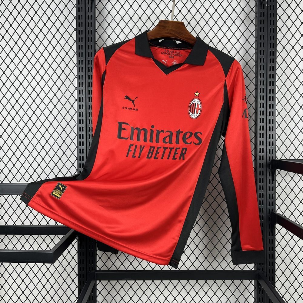 26-27 AC Milan Home Soccer Jersey Long Sleeve