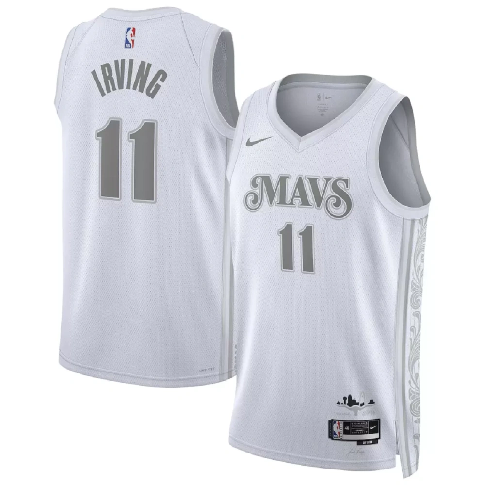 Unisex Dallas Mavericks Kyrie Irving #11 White Swingman Jersey - City Edition