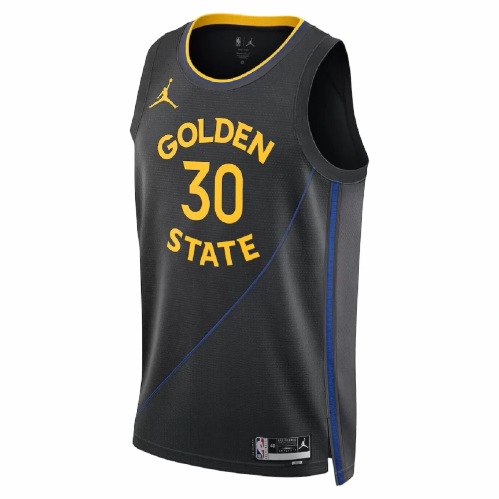 Unisex Golden State Warriors Stephen Curry #30 Black Swingman Jersey - Statement Edition