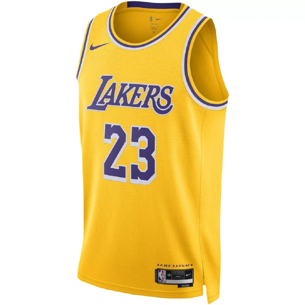 Unisex Los Angeles Lakers LeBron James #23 Gold Swingman Jersey - Icon Edition