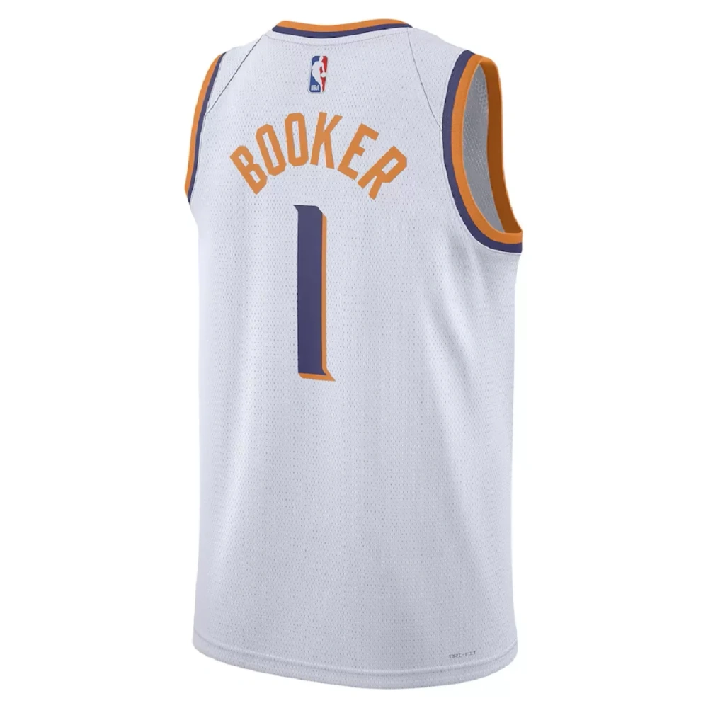 Unisex Phoenix Suns Devin Booker #1 White Swingman Jersey - Association Edition