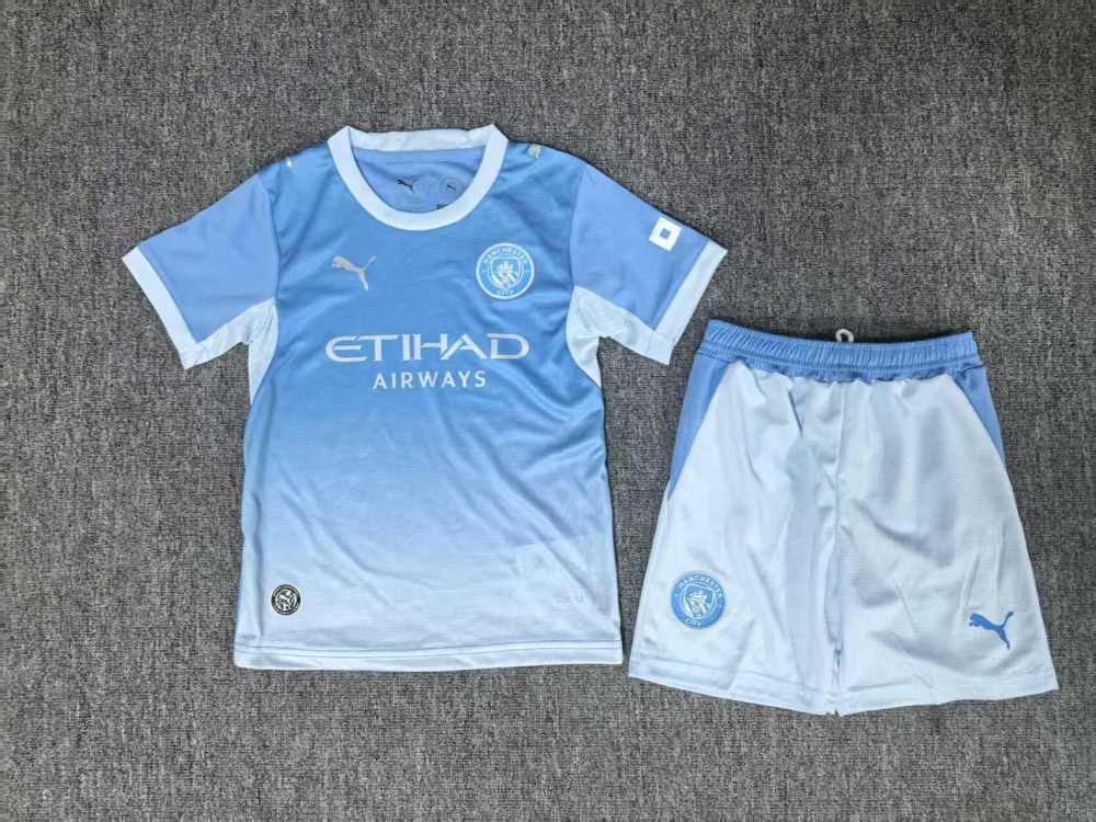 26-27 Manchester City Home Soccer Kids Kit