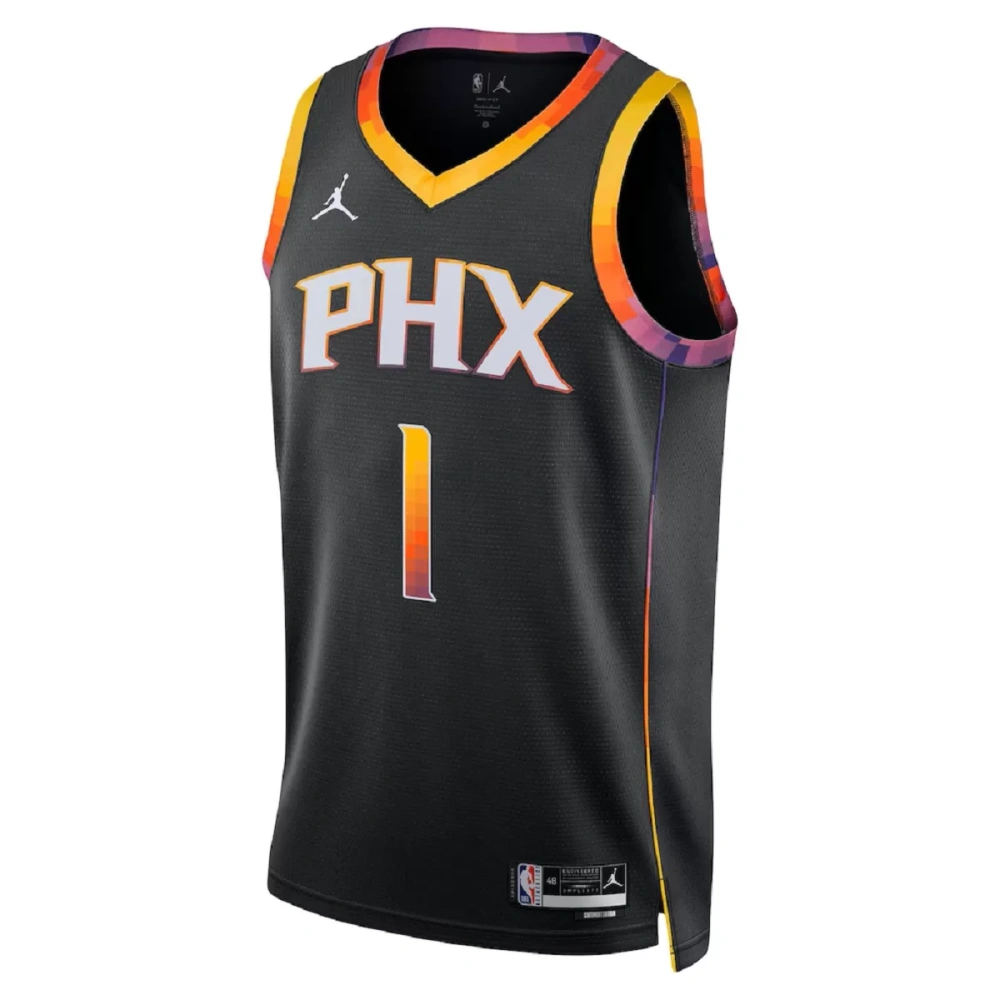 Unisex Phoenix Suns Devin Booker #1 Black Swingman Jersey - Statement Edition